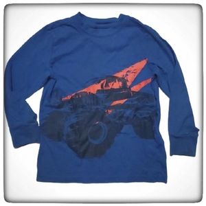 Monster Truck Boy's Long Sleeve TShirt-XS 4/5